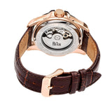 Reign Henley Automatic Semi-Skeleton Leather-Band Watch - Rose Gold/Brown REIRN4506