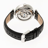 Empress Stella Automatic Semi-Skeleton Dial Leather-Band Watch - Black/White EMPEM2101