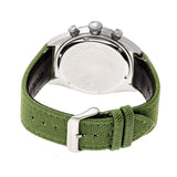 Morphic M53 Series Chronograph Fiber-Weaved Leather-Band Watch w/Date - Silver/Olive MPH5302