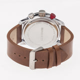 Breed Manuel Chronograph Leather-Band Watch w/Date - Silver/Brown BRD7203