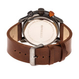 Breed Manuel Chronograph Leather-Band Watch w/Date - Gunmetal/Brown BRD7205