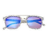 Sixty One Lindquist Polarized Sunglasses - White Marble/Purple-Blue SIXS137BL