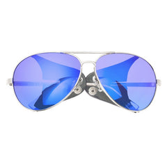 Breed Eclipse Titanium Polarized Sunglasses - Silver/Purple-Blue BSG048GY
