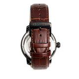 Heritor Automatic Maxim Semi-Skeleton Leather-Band Watch - Black/Brown HERHR8605