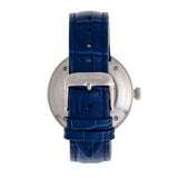 Heritor Automatic Jasper Skeleton Leather-Band Watch - Silver/Blue HERHR8705