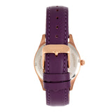 Bertha Dixie Floral Engraved Leather-Band Watch - Purple BTHBR9905