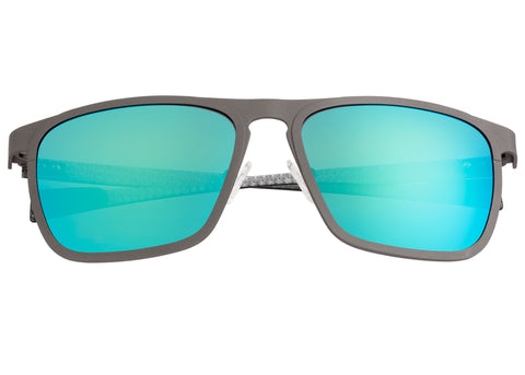 Breed Capricorn Titanium Polarized Sunglasses - Gunmetal/Blue-Green BSG031GM