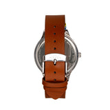 Elevon Boost Leather-Band Watch w/Date - Chestnut/White - ELE126-1 ELE126-1