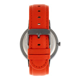 Simplify The 6500 Leather-Band Watch - Orange/Black SIM6506