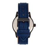 Morphic M85 Series Canvas-Overlaid Leather-Band Watch - Black/Blue MPH8504
