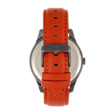 Simplify The 6600 Series Leather-Band Watch - Orange/Black SIM6605