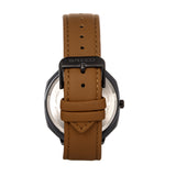 Breed Revolver Leather-Band Watch w/Day/Date - Beige/Silver - BRD9304 BRD9304
