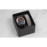 Heritor Automatic Matador Box Set with Interchangable Bands and Date Display - Red/Blue HERHR9303