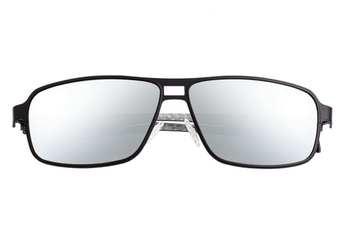 Breed Meridian Titanium and Carbon Fiber Polarized Sunglasses - Black/Silver BSG003BK
