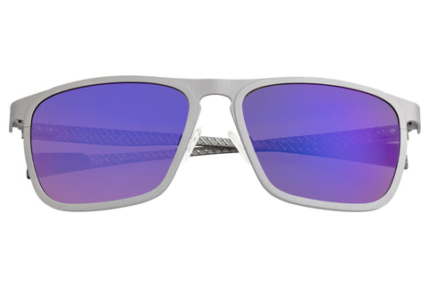 Breed Capricorn Titanium Polarized Sunglasses - Silver/Purple-Blue BSG031SR