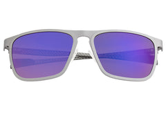 Breed Capricorn Titanium Polarized Sunglasses - Silver/Purple-Blue BSG031SR