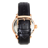 Heritor Automatic Maxim Semi-Skeleton Leather-Band Watch - Rose Gold/Black HERHR8604
