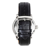 Heritor Automatic Maxim Semi-Skeleton Leather-Band Watch - Silver/Black HERHR8602