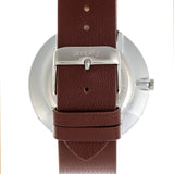 Simplify The 6400 Leather-Band Watch w/Date - Silver/Brown SIM6402