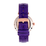 Empress Edith Semi-Skeleton Leather-Band Watch - Purple EMPEM3305
