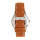 Heritor Automatic Antoine Semi-Skeleton Leather-Band Watch - Silver/Umber HERHR8507