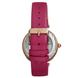 Empress Anne Automatic Semi-Skeleton Leather-Band Watch - Hot Pink EMPEM3105