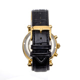 Heritor Automatic Barnsley Semi-Skeleton Leather-Band Watch - Gold/Black - HERHS1803 HERHS1803
