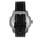 Shield Shaw Leather-Band Men's Diver Watch w/Date - Silver/Black SLDSH106-2