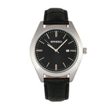 Breed Louis Leather-Band Watch w/Date - Black BRD7902