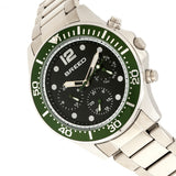 Breed Pegasus Bracelet Watch w/Day/Date- Green/Silver BRD8102
