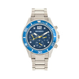 Breed Pegasus Bracelet Watch w/Day/Date- Blue/Silver BRD8103