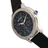 Bertha Cora Crystal-Encrusted Leather-Band Watch - Black BTHBR6001