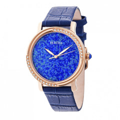 Bertha Courtney Opal Dial Leather-Band Watch - Blue BTHBR7905