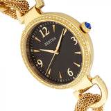 Bertha Sarah Chain-Link Watch w/Hanging Charm - Gold/Black BTHBR8903