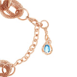 Bertha Sarah Chain-Link Watch w/Hanging Charm - Rose Gold/Silver BTHBR8906