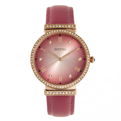 Bertha Allison Leather-Band Watch - Pink BTHBR9306