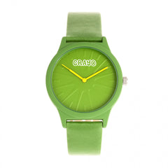 Crayo Splat Leatherette Strap Watch - Green CRACR5305