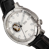 Reign Bauer Automatic Semi-Skeleton Leather-Band Watch - Silver/White REIRN6001
