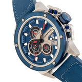 Morphic M81 Series Chronograph Leather-Band Watch w/Date - Blue/Silver  - MPH8102 MPH8102