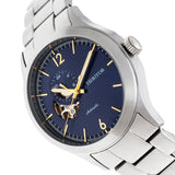 Heritor Automatic Antoine Semi-Skeleton Bracelet Watch - Silver/Blue HERHR8503