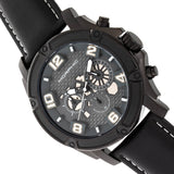 Morphic M73 Series Chronograph Leather-Band Watch - Black MPH7306
