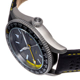 Axwell Arrow Leather-Band Watch w/Date - Black/Grey AXWAW102-3