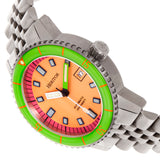 Heritor Automatic Edgard Bracelet Diver's Watch w/Date - Green/Orange - HERHR9107 HERHR9107