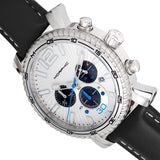 Morphic M89 Series Chronograph Leather-Band Watch w/Date - Black/White MPH8901