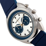 Breed Racer Chronograph Leather-Band Watch w/Date - Silver/Blue BRD8505