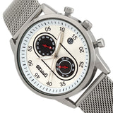Breed Andreas Mesh-Bracelet Watch w/ Date - Silver BRD8701