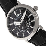 Heritor Automatic Mattias Leather-Band Watch w/Date - Silver/Black HERHR8402