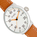 Simplify The 7100 Leather-Band Watch w/Date - Brown/Silver SIM7102