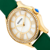Bertha Donna Mother-of-Pearl Leather-Band Watch - Green BTHBR9803