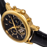 Heritor Automatic Barnsley Semi-Skeleton Leather-Band Watch - Gold/Black - HERHS1803 HERHS1803